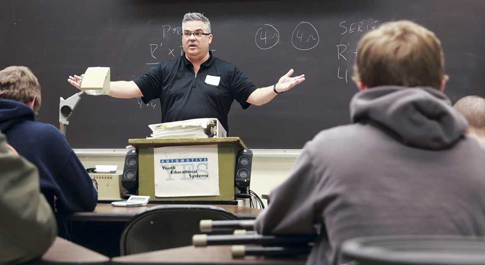 Peter speaking to the class